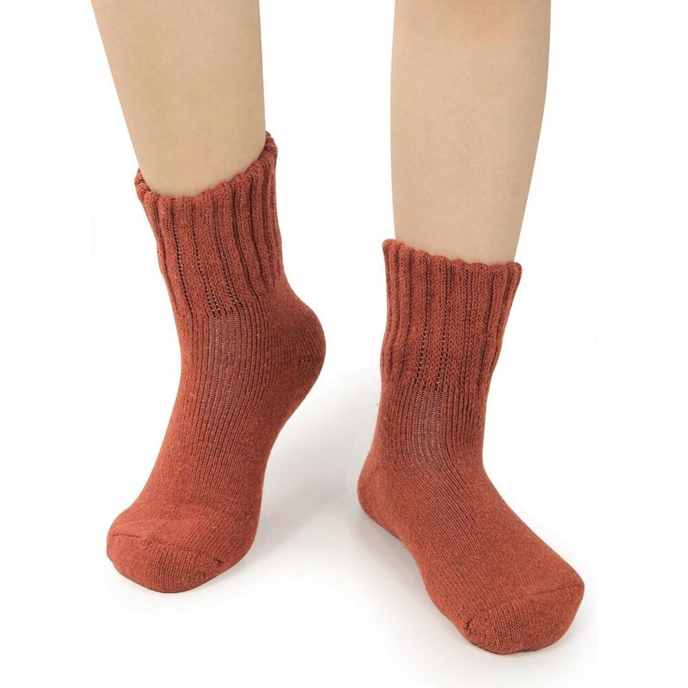 BenSorts Women 3 Packs Brown Yellow Red Winter Thick Warm Polyester Boots Socks - Picture 6 of 6